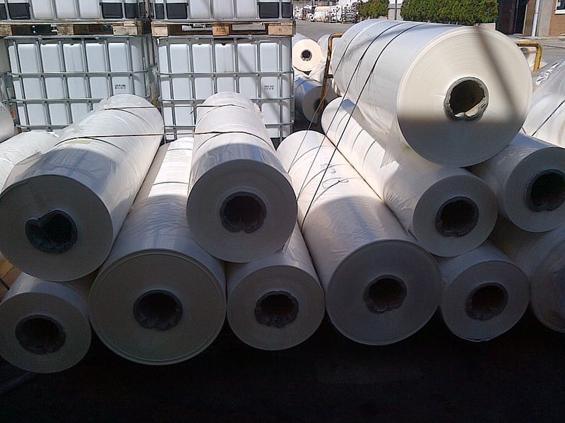 PP and pe rolls natural transparent from production
